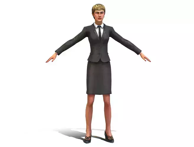 Female Young Woman Secretary Form Low-poly 3D model
