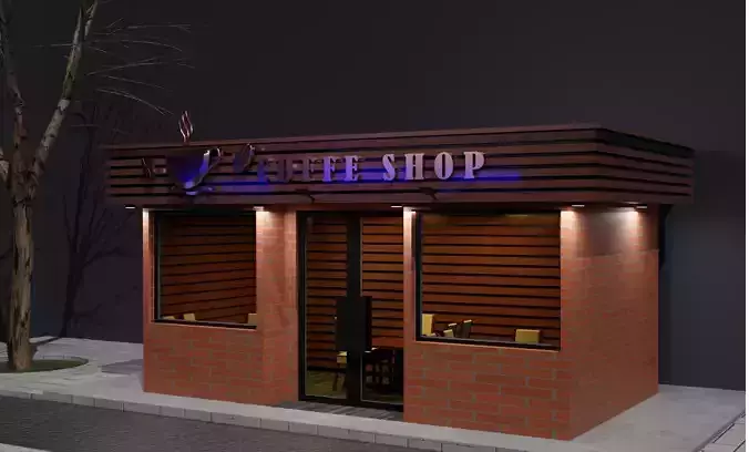 COFFEE SHOP Exterior and Interior 3D model COFFEE SHOP Exterior and Interior 3D model