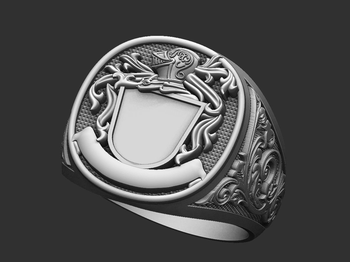 Coat of Arms Helmet Ring 3D print model_11