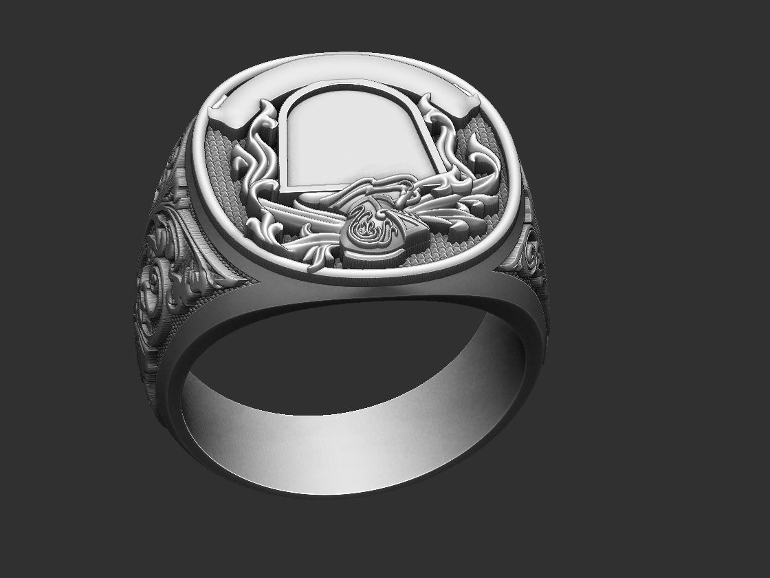 Coat of Arms Helmet Ring 3D print model_17