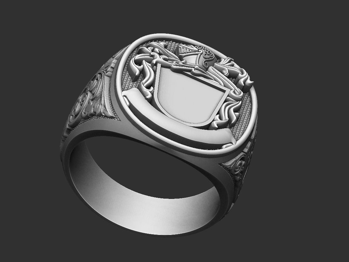 Coat of Arms Helmet Ring 3D print model_20
