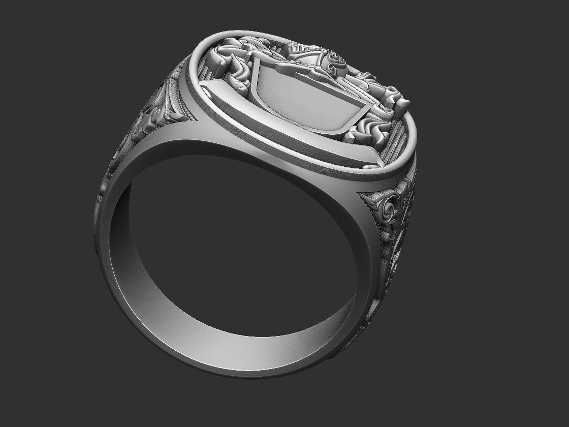 Coat of Arms Helmet Ring 3D print model_19