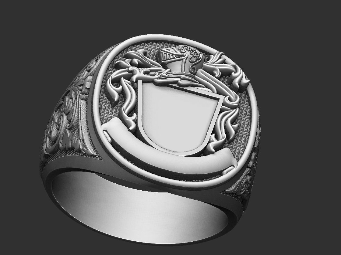 Coat of Arms Helmet Ring 3D print model_12