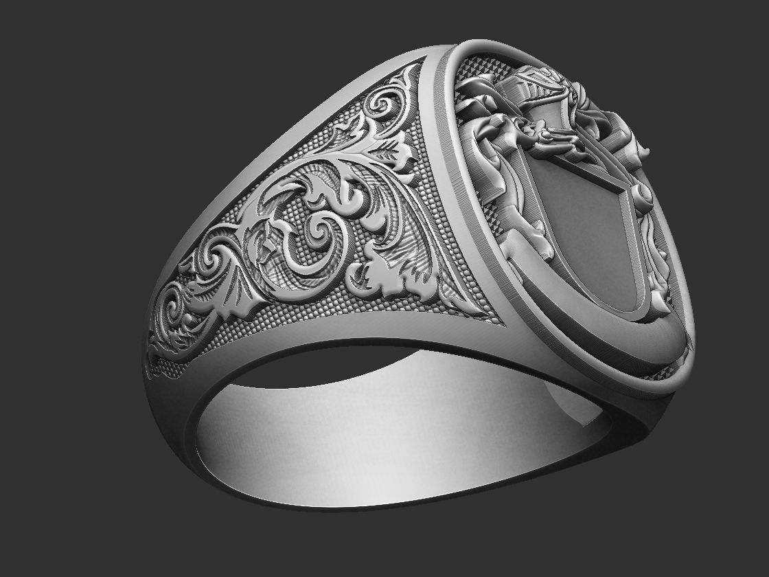 Coat of Arms Helmet Ring 3D print model_2