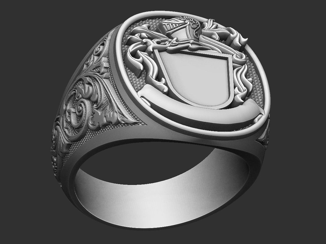 Coat of Arms Helmet Ring 3D print model_15