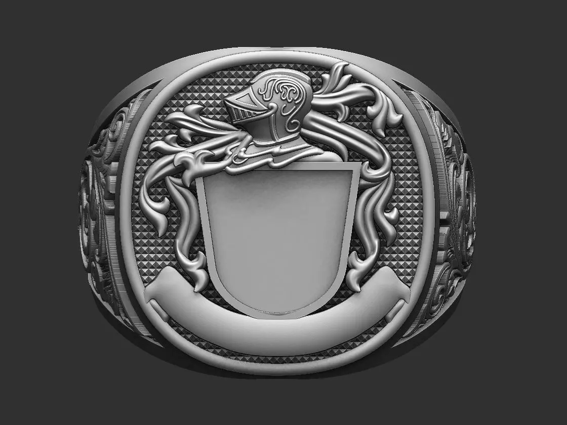 Coat of Arms Helmet Ring 3D print model_0