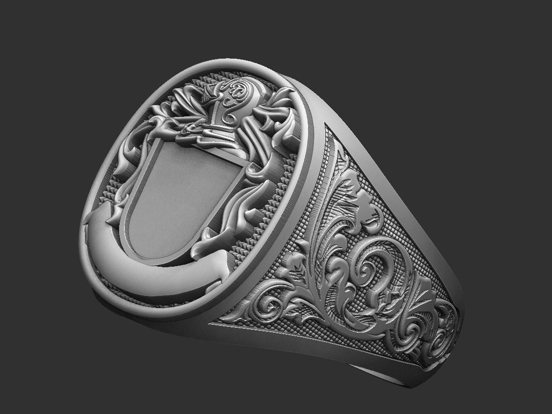 Coat of Arms Helmet Ring 3D print model_10