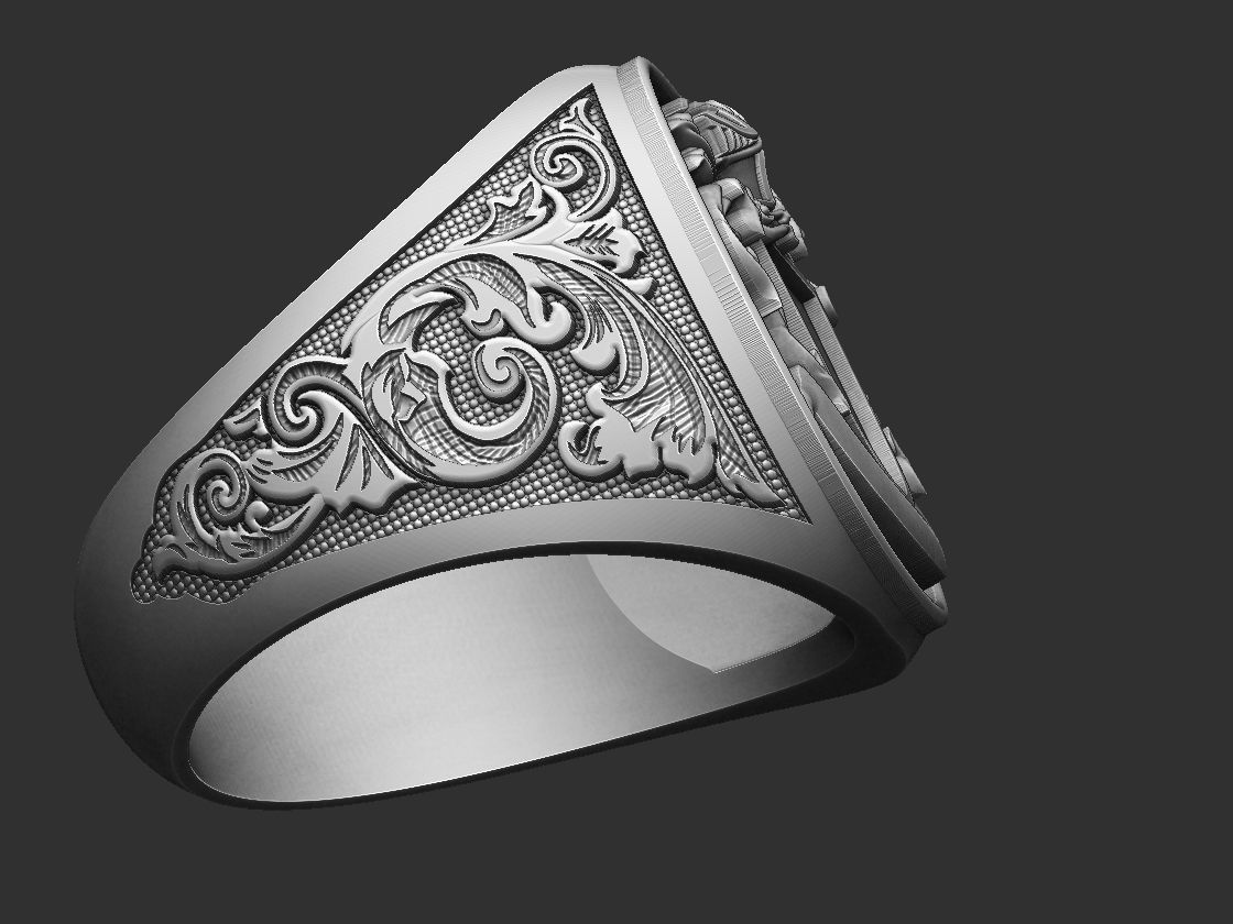 Coat of Arms Helmet Ring 3D print model_3