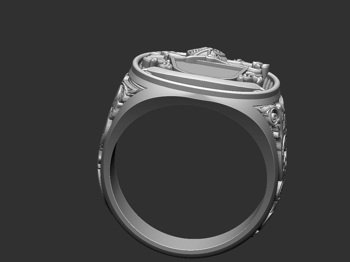 Coat of Arms Helmet Ring 3D print model_16