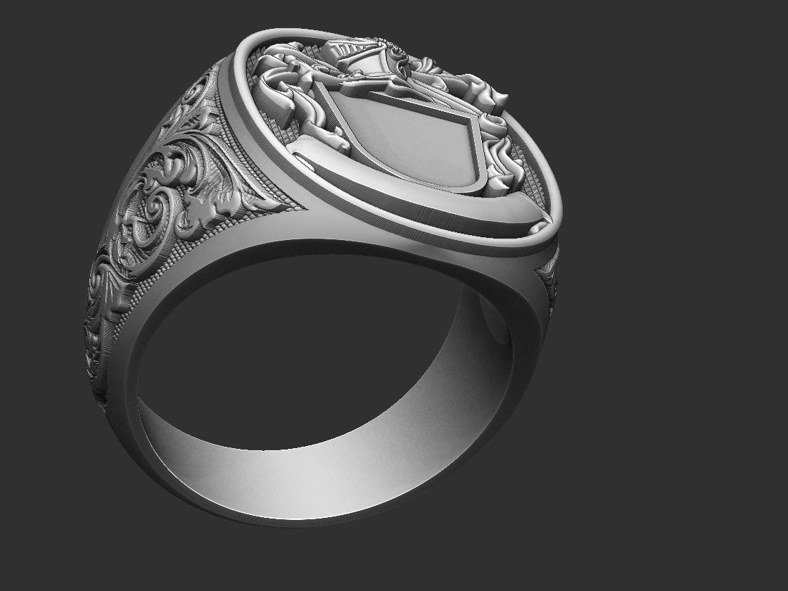 Coat of Arms Helmet Ring 3D print model_14