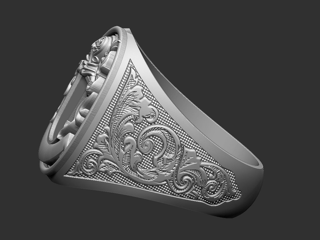 Coat of Arms Helmet Ring 3D print model_9