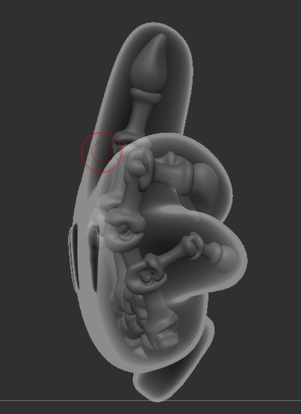 Mickey Mouse hand middle finger 3D print model_4