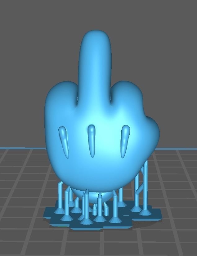 Mickey Mouse hand middle finger 3D print model_9