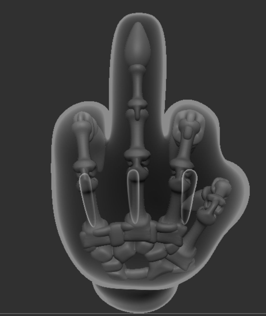 Mickey Mouse hand middle finger 3D print model_3