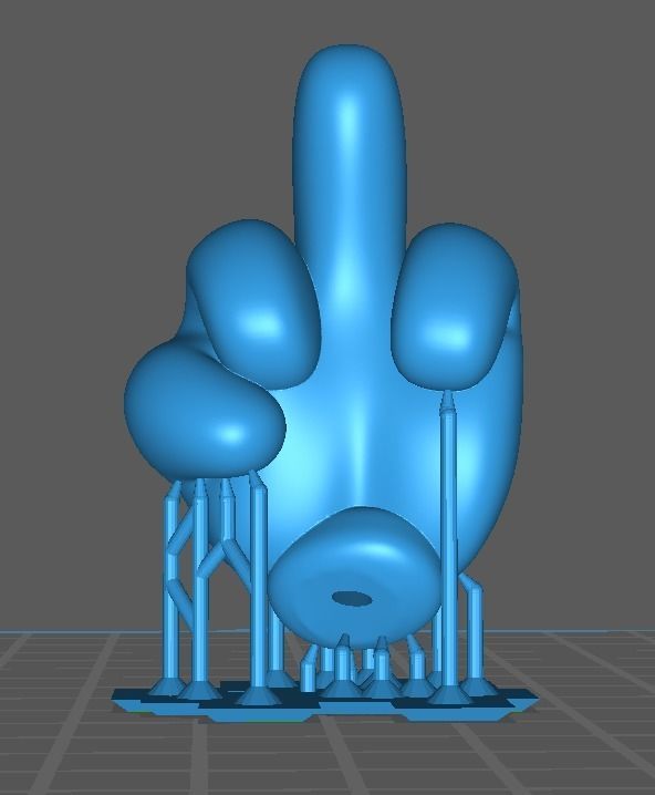 Mickey Mouse hand middle finger 3D print model_8