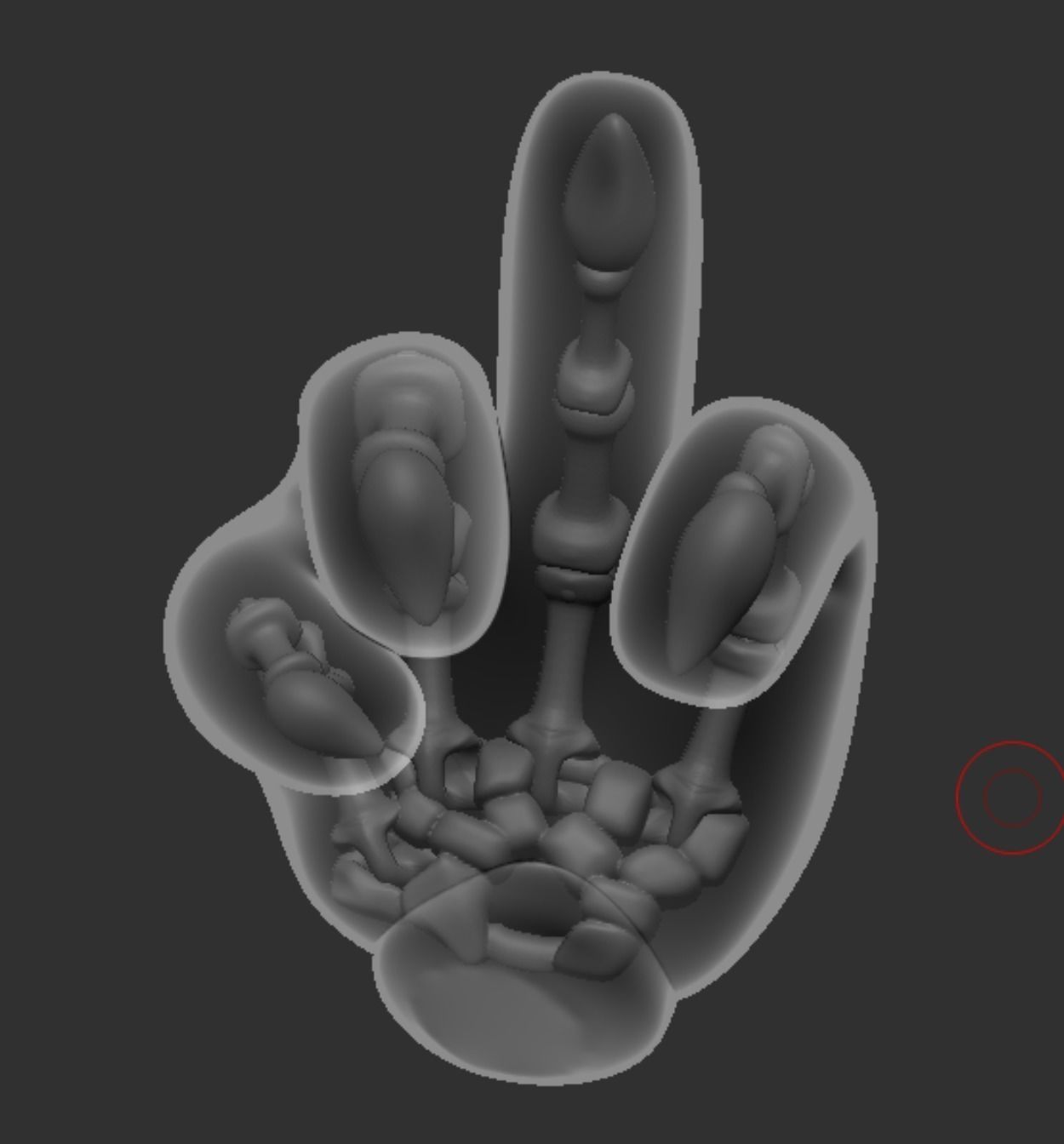 Mickey Mouse hand middle finger 3D print model_2