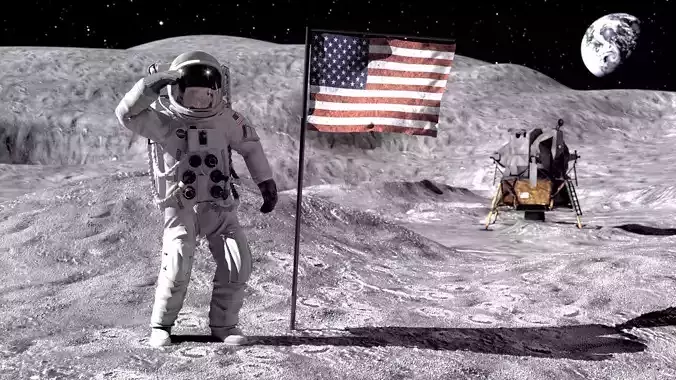 MOON NASA astronaut studio 3dsmax vray 3D model