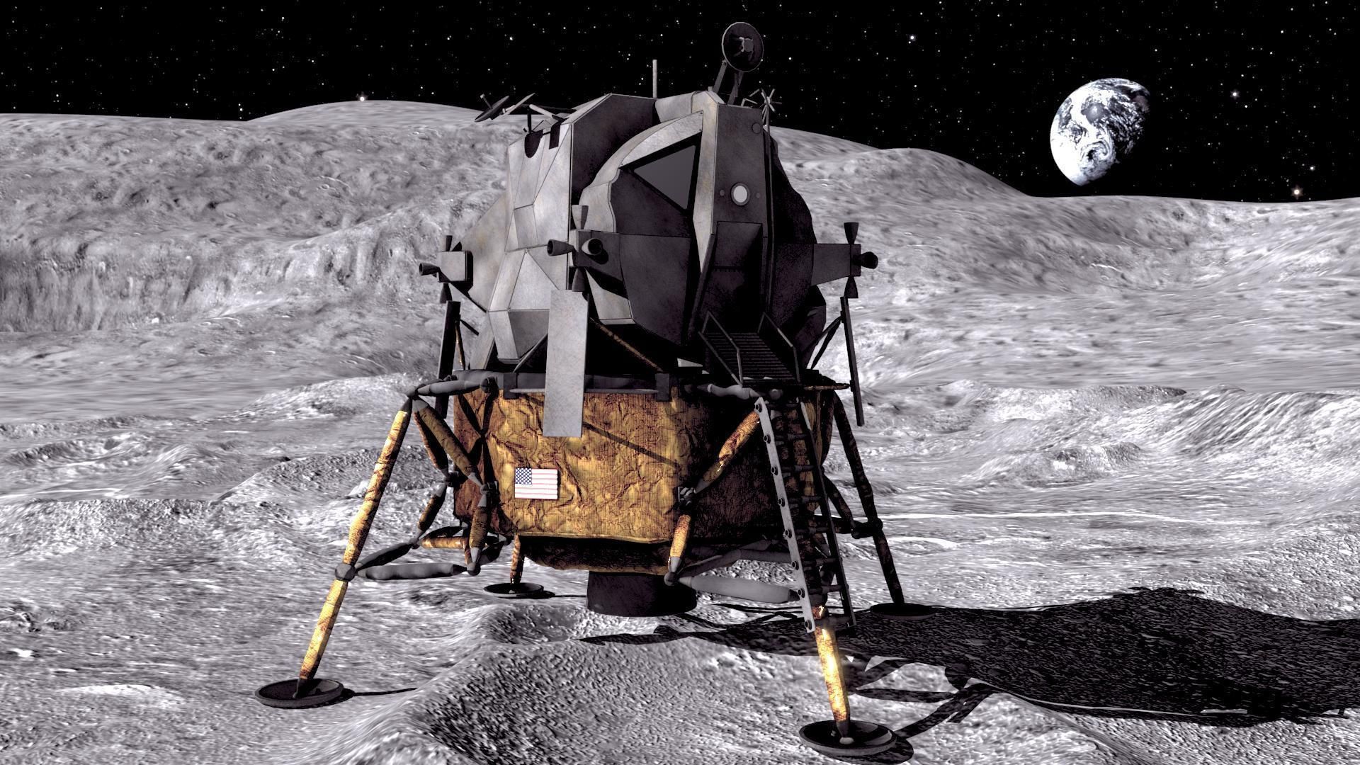 MOON NASA astronaut studio 3dsmax vray 3D model_8