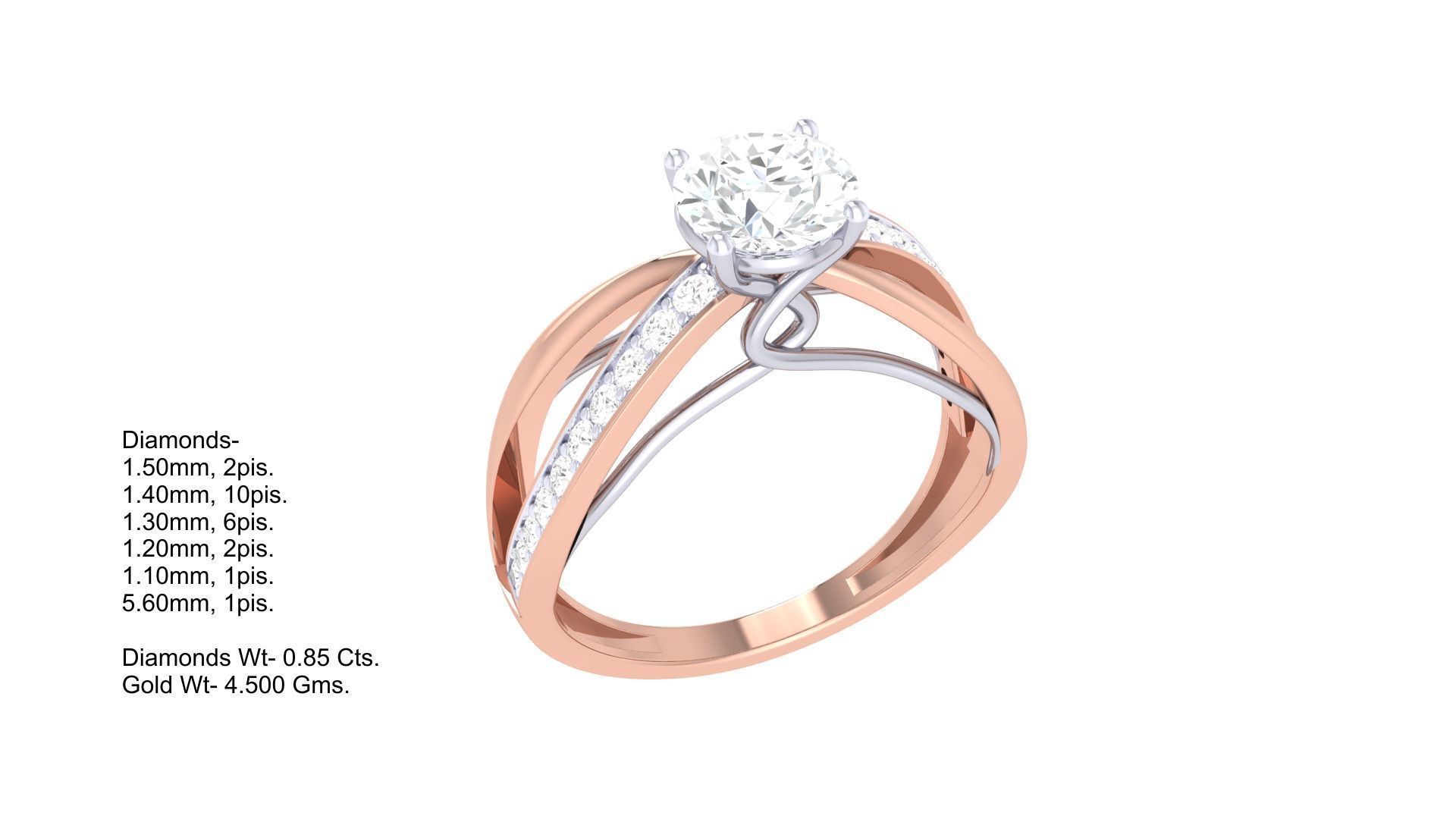Solitaire Ring - 14 3D print model_1