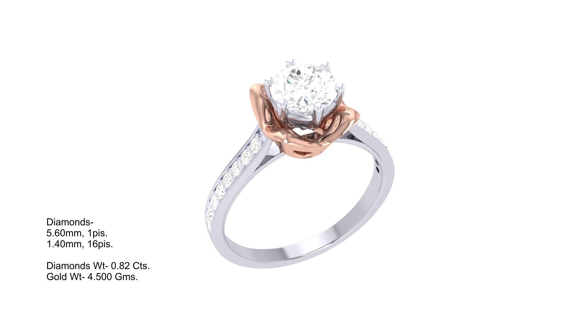Solitaire Ring - 13 3D print model_1