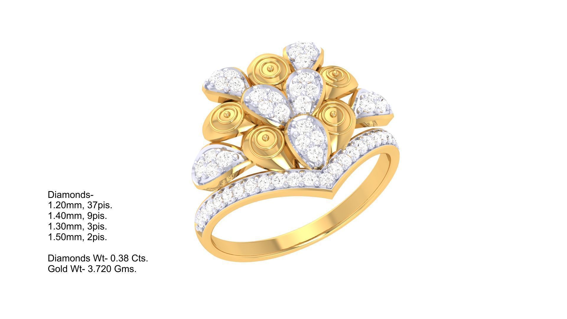 Crown Ring - 14 3D print model_1