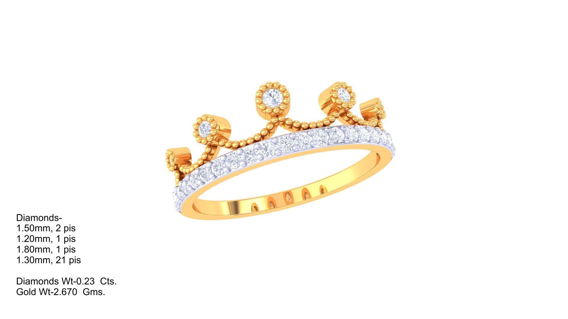 Crown Ring - 6 3D print model_1