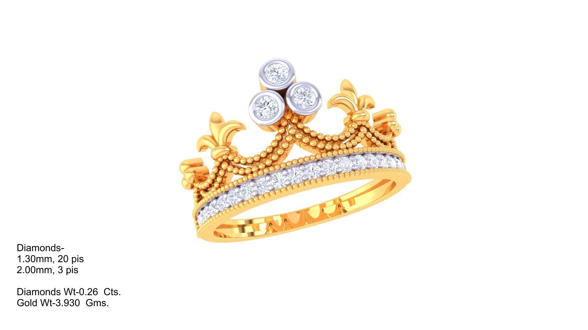 Crown Ring - 15 3D print model_1