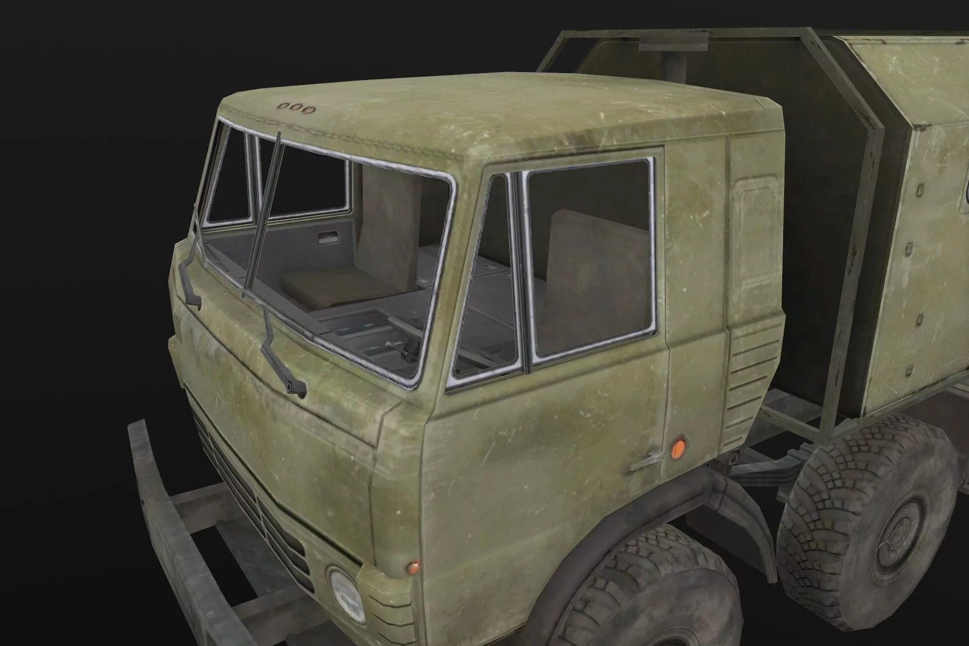 Kamaz Cabin Low-poly 3D model