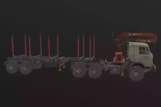Kamaz Crane Low-poly 3D model