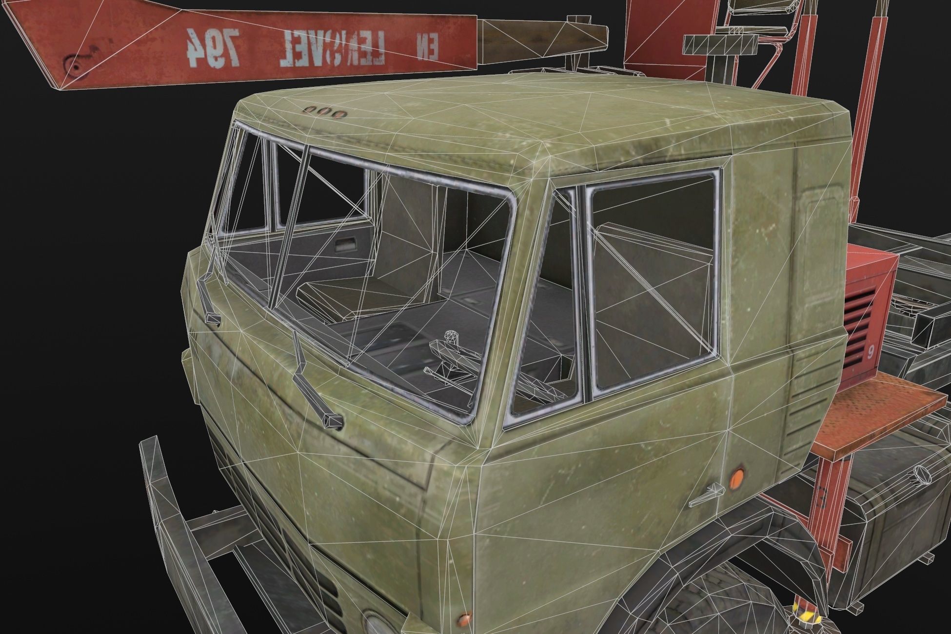 Kamaz Crane Low-poly 3D model_5