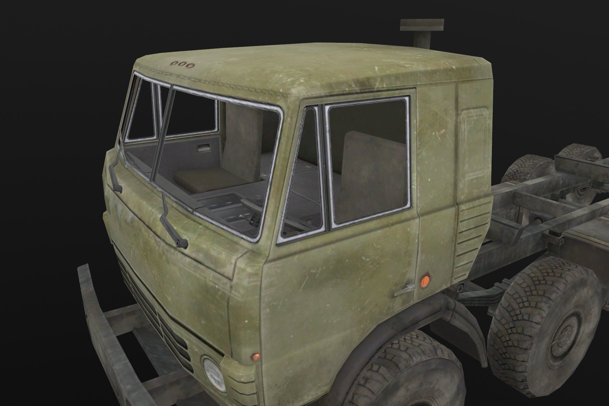 Kamaz Empty Low-poly 3D model_1
