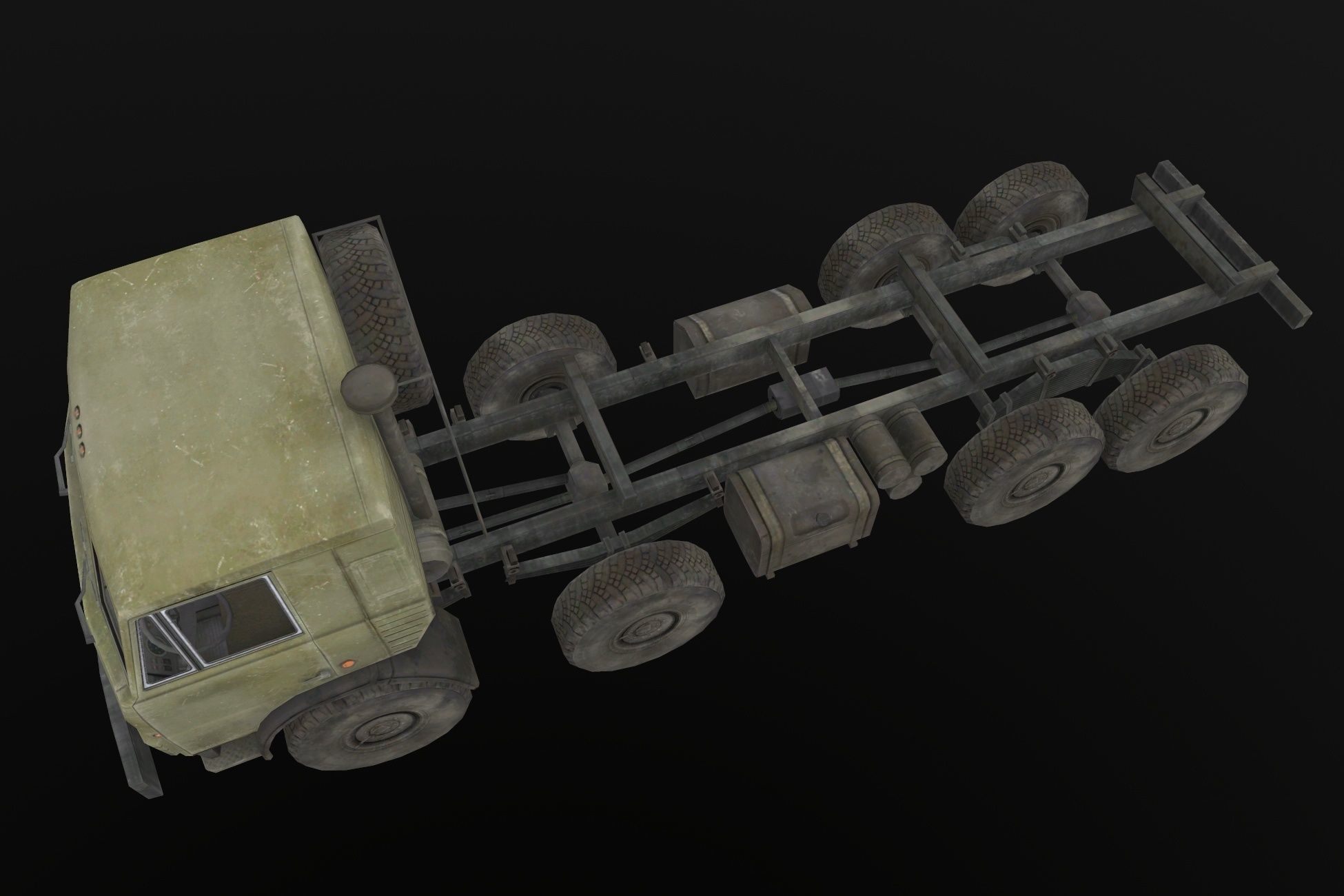 Kamaz Empty Low-poly 3D model_3