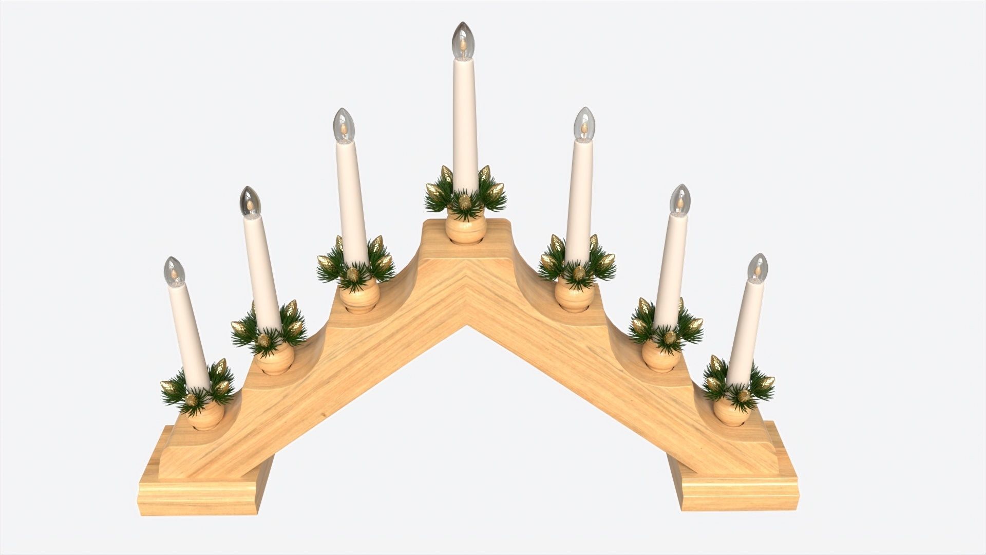 Advent 7-light Candlestick Arc 02 3D model_1