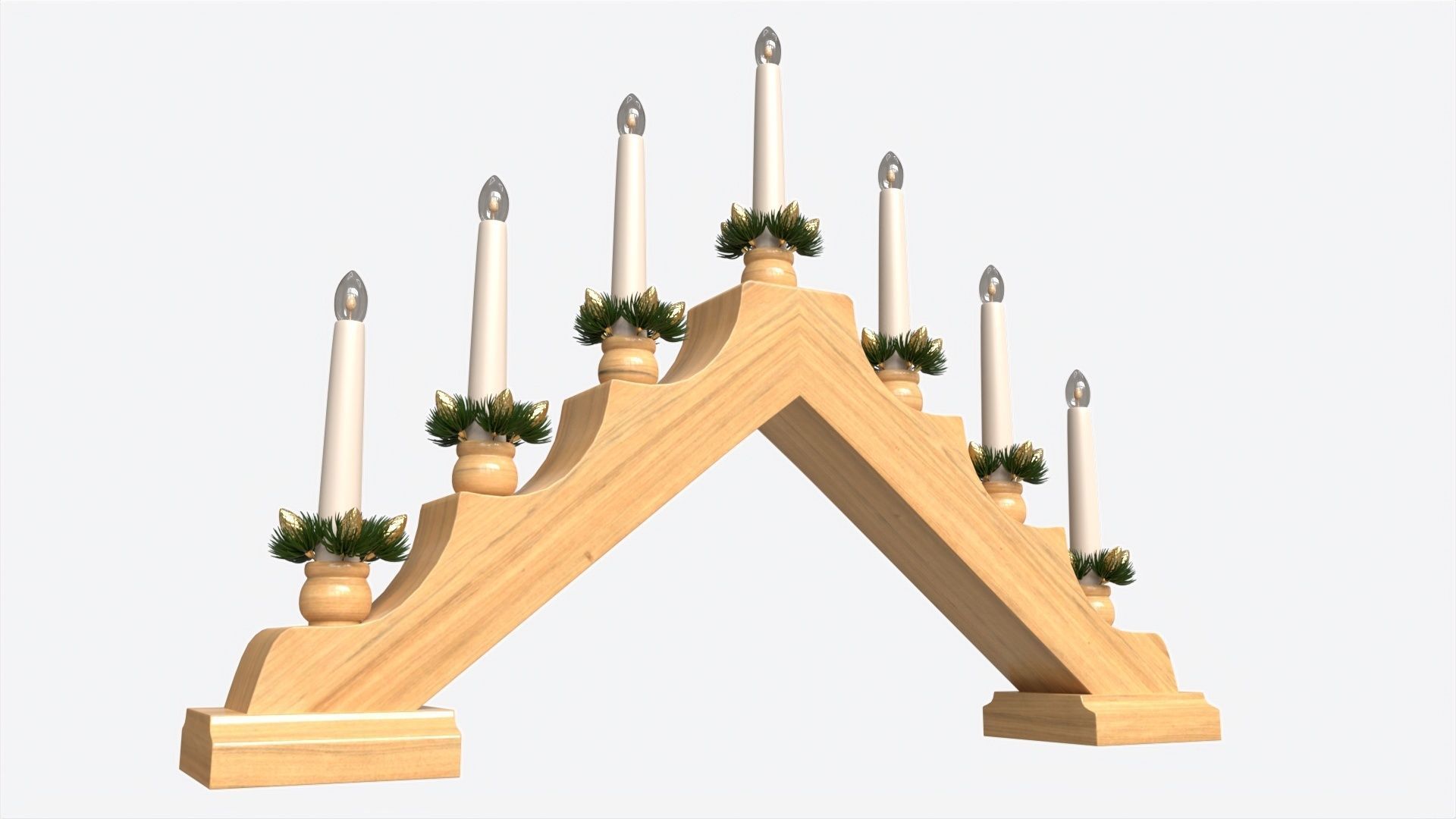 Advent 7-light Candlestick Arc 02 3D model_2