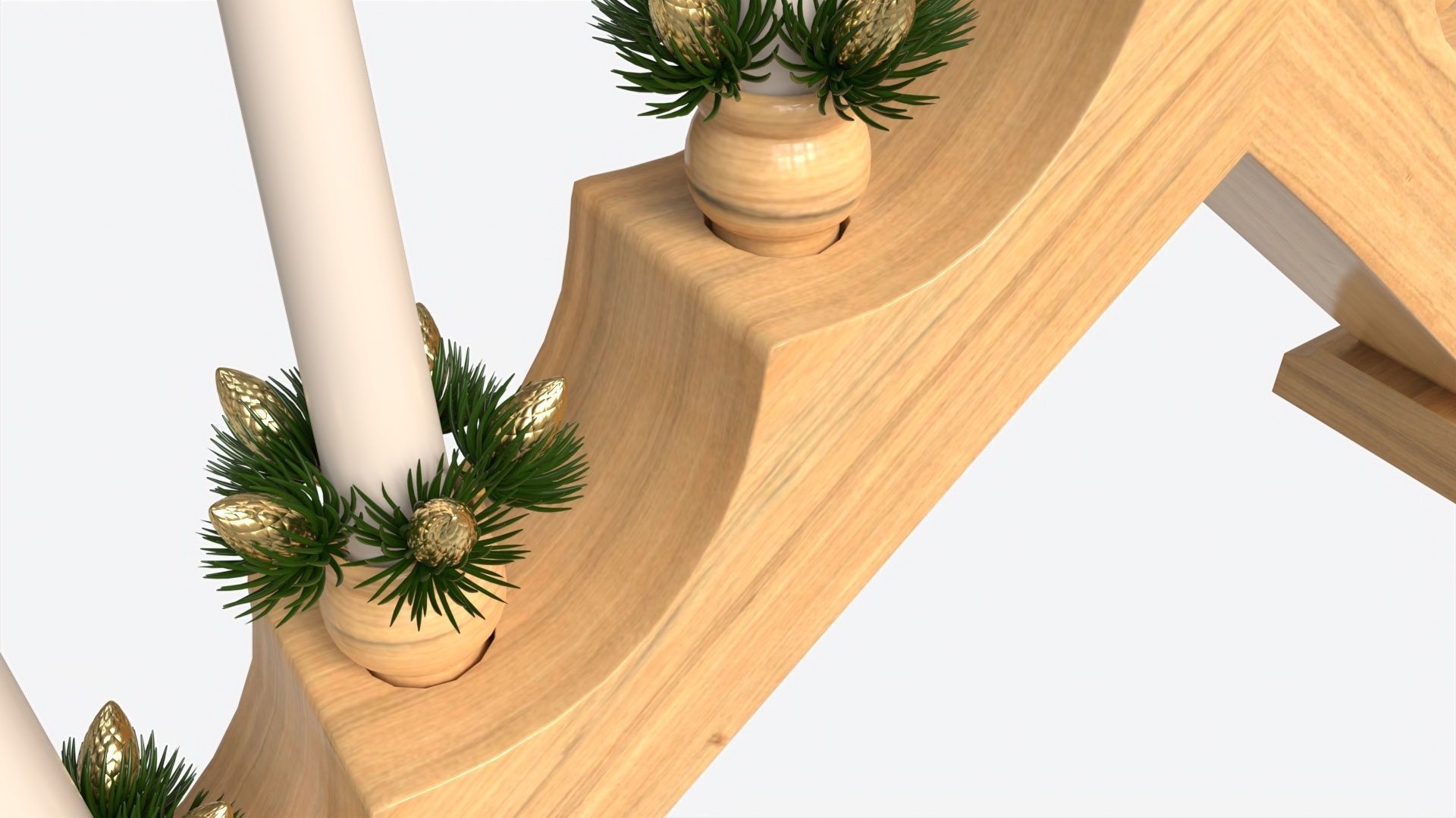 Advent 7-light Candlestick Arc 02 3D model_3
