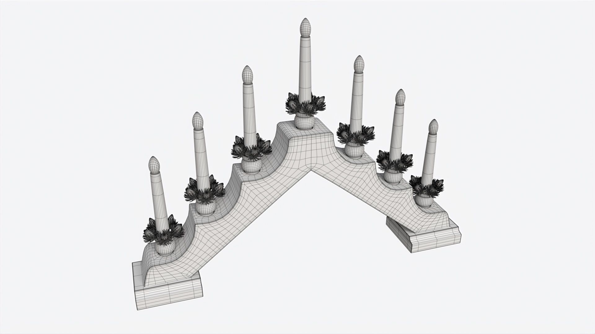 Advent 7-light Candlestick Arc 02 3D model_6