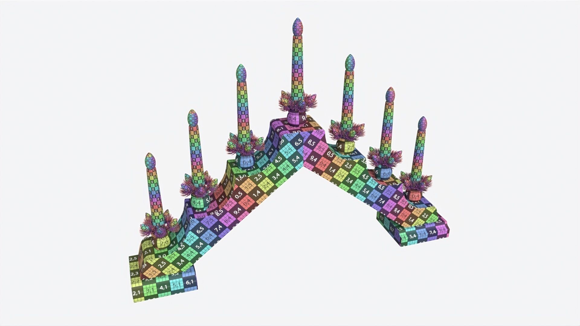 Advent 7-light Candlestick Arc 02 3D model_7
