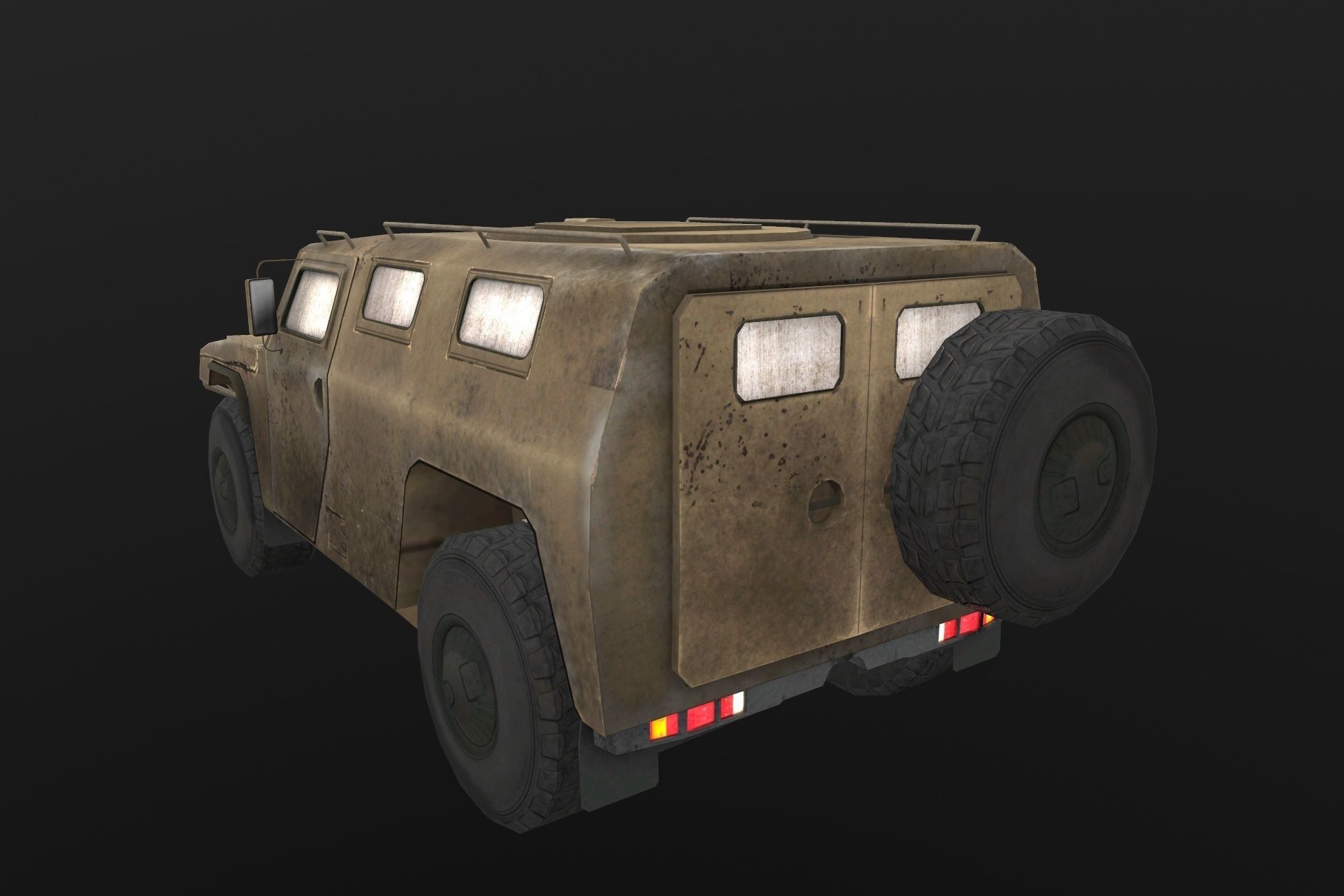 Tigr armored carrier Low-poly 3D model_3