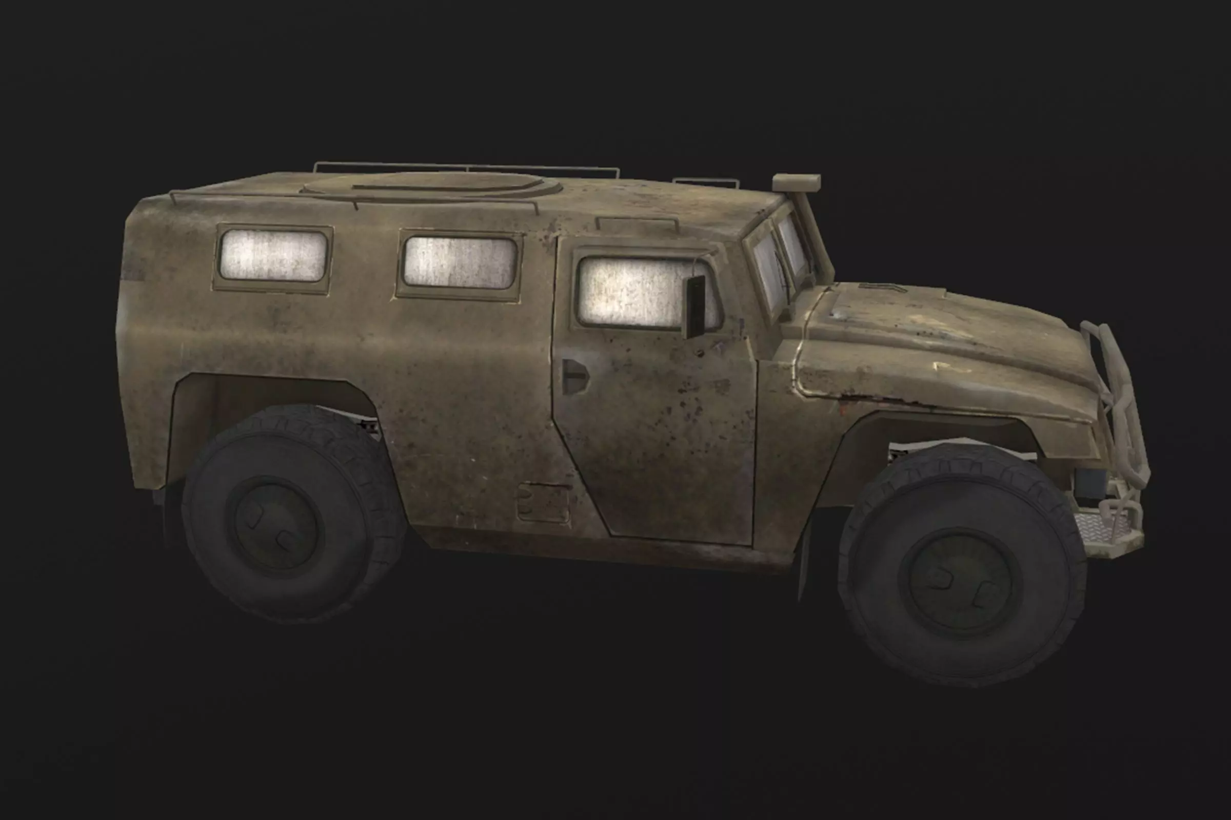 Tigr armored carrier Low-poly 3D model_0