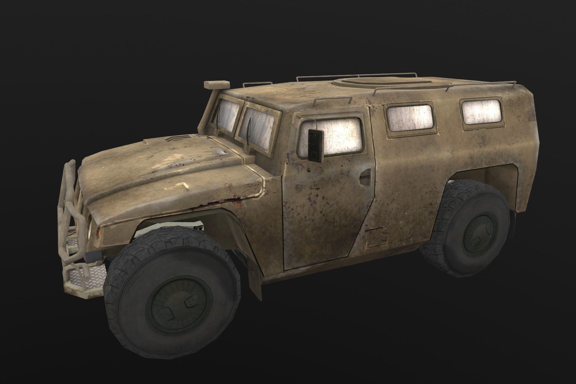 Tigr armored carrier Low-poly 3D model_1