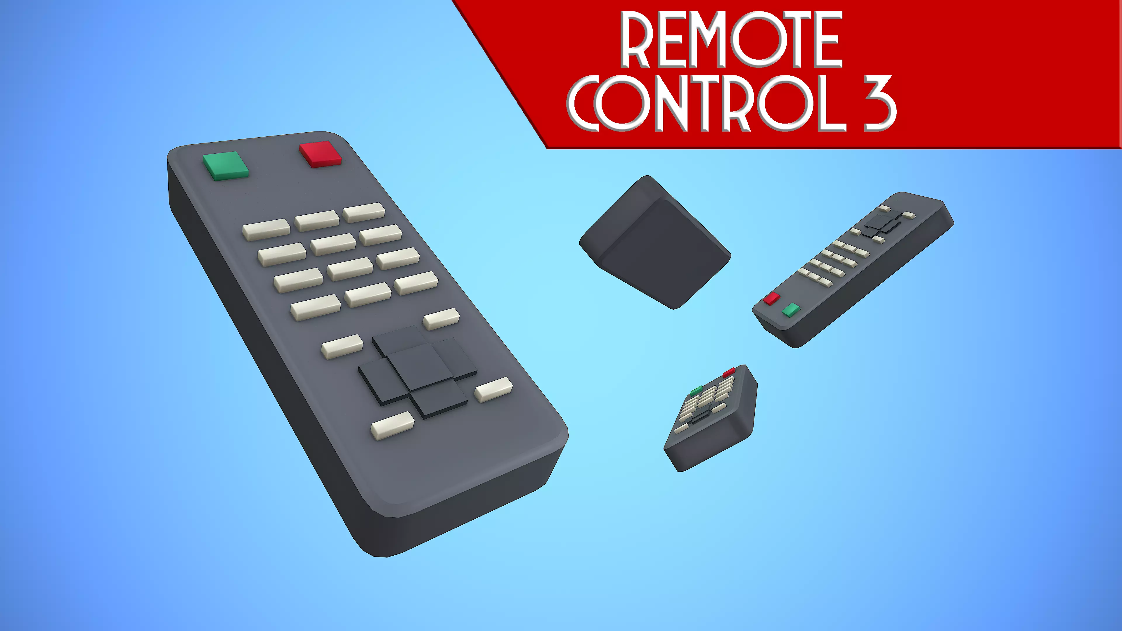 REMOTE CONTROL 03 CARTOON STYLIZED Low-poly 3D model_0