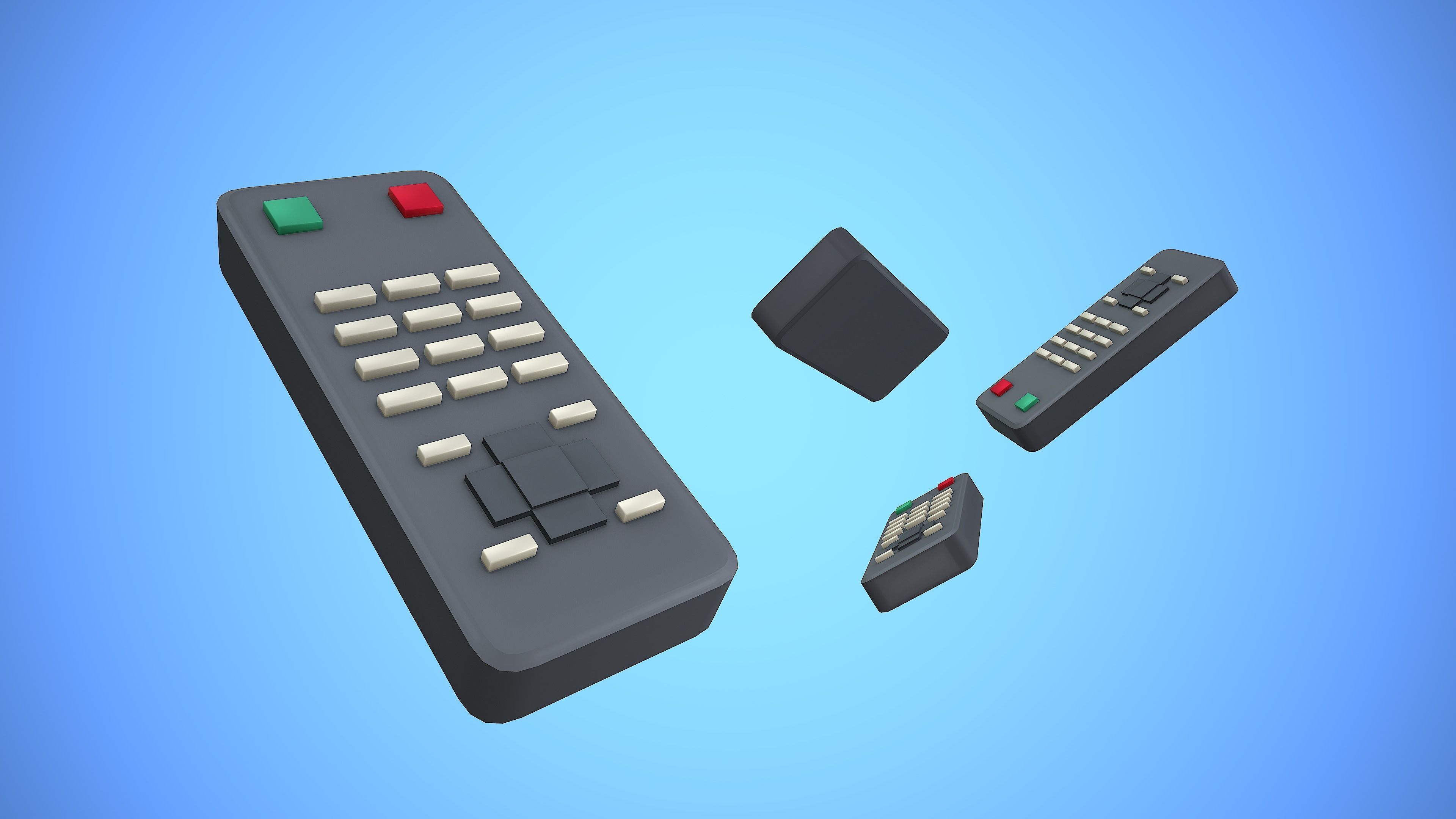 REMOTE CONTROL 03 CARTOON STYLIZED Low-poly 3D model_2