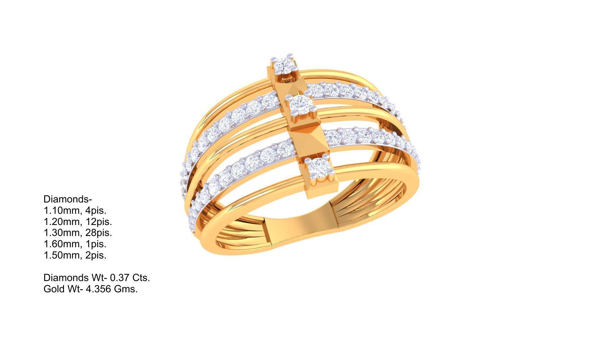 Diamond Ring - 56 3D print model_1