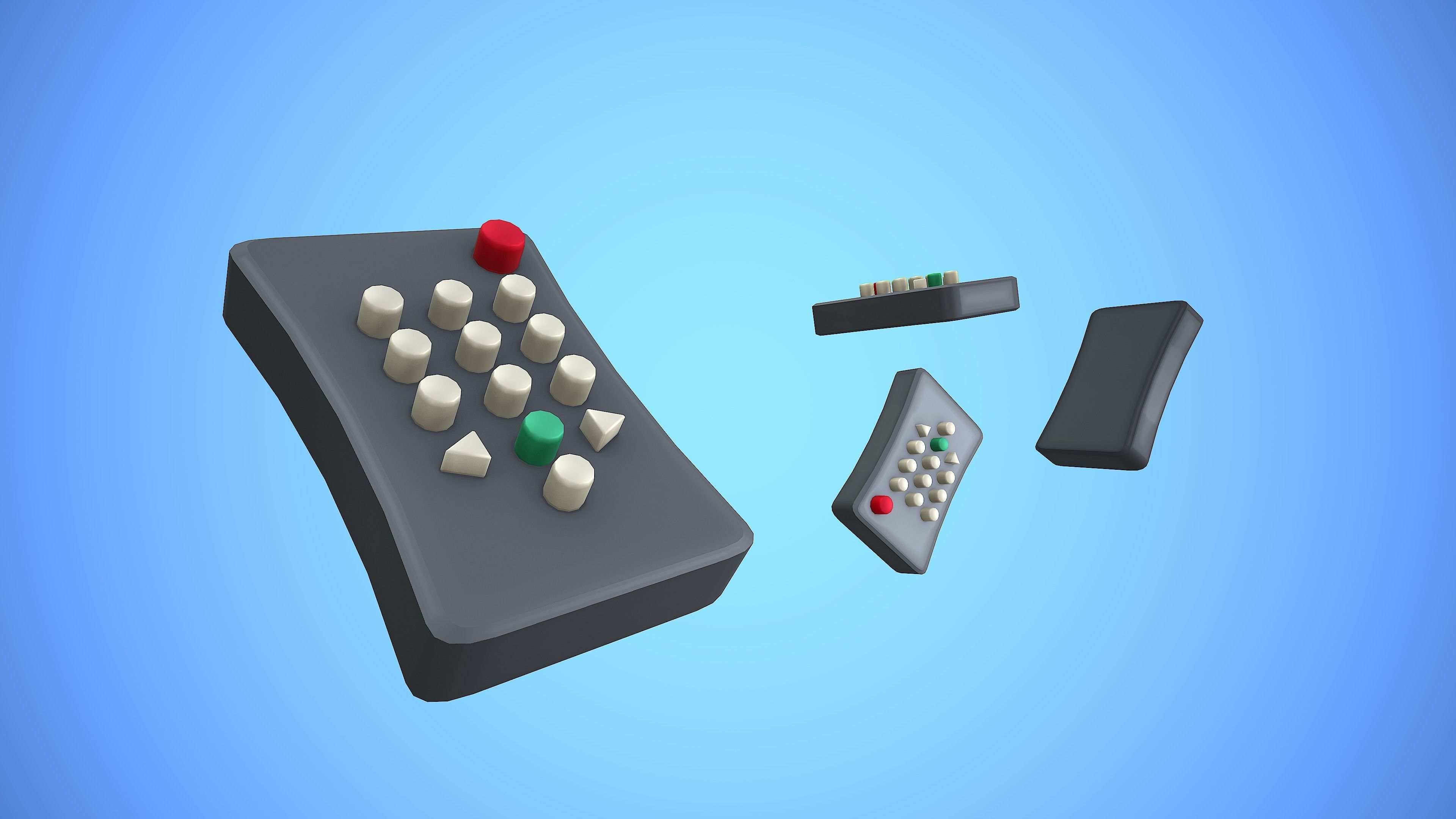 REMOTE CONTROL 04 CARTOON STYLIZED Low-poly 3D model_2