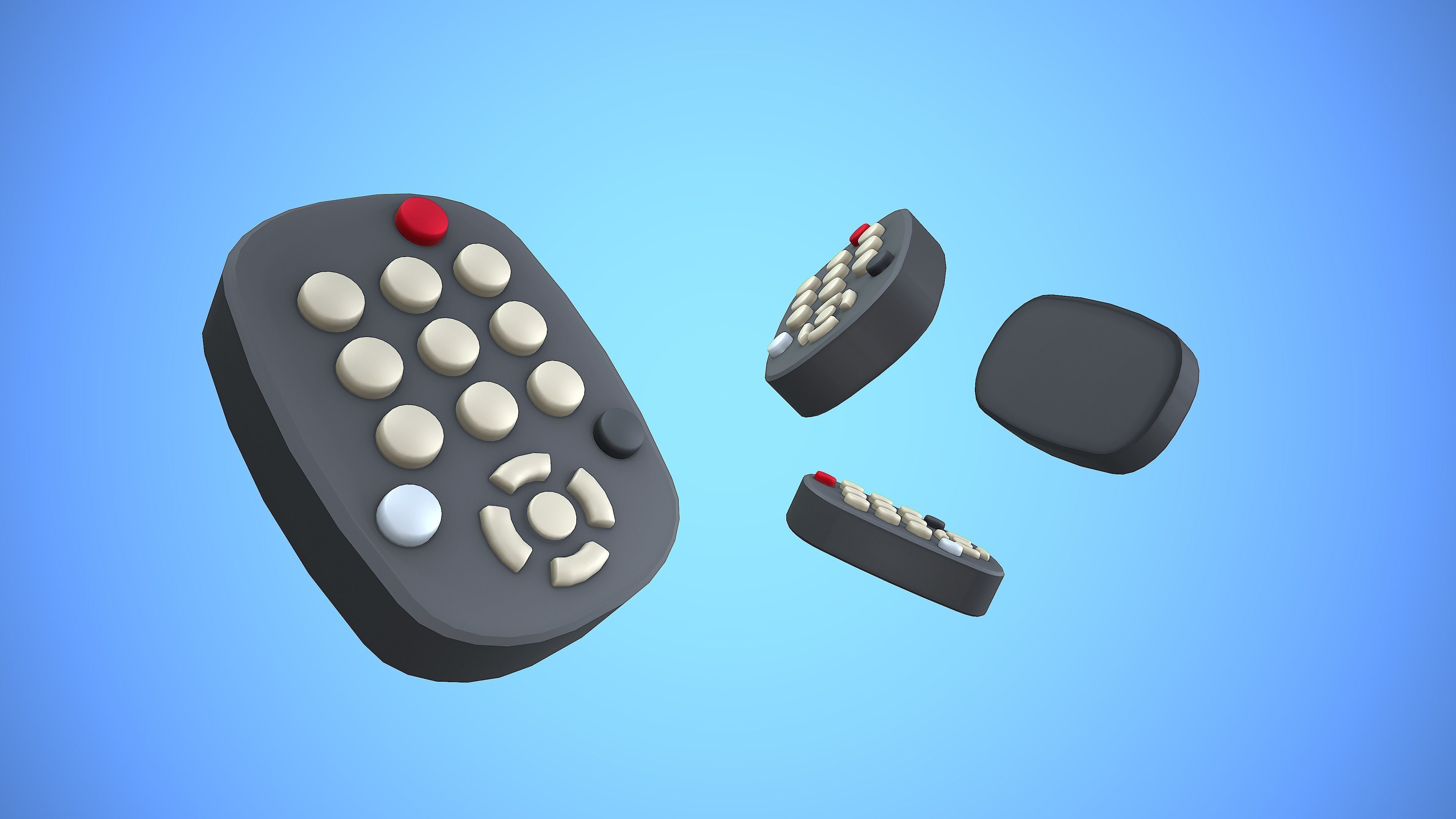 REMOTE CONTROL 05 CARTOON STYLIZED Low-poly 3D model_2