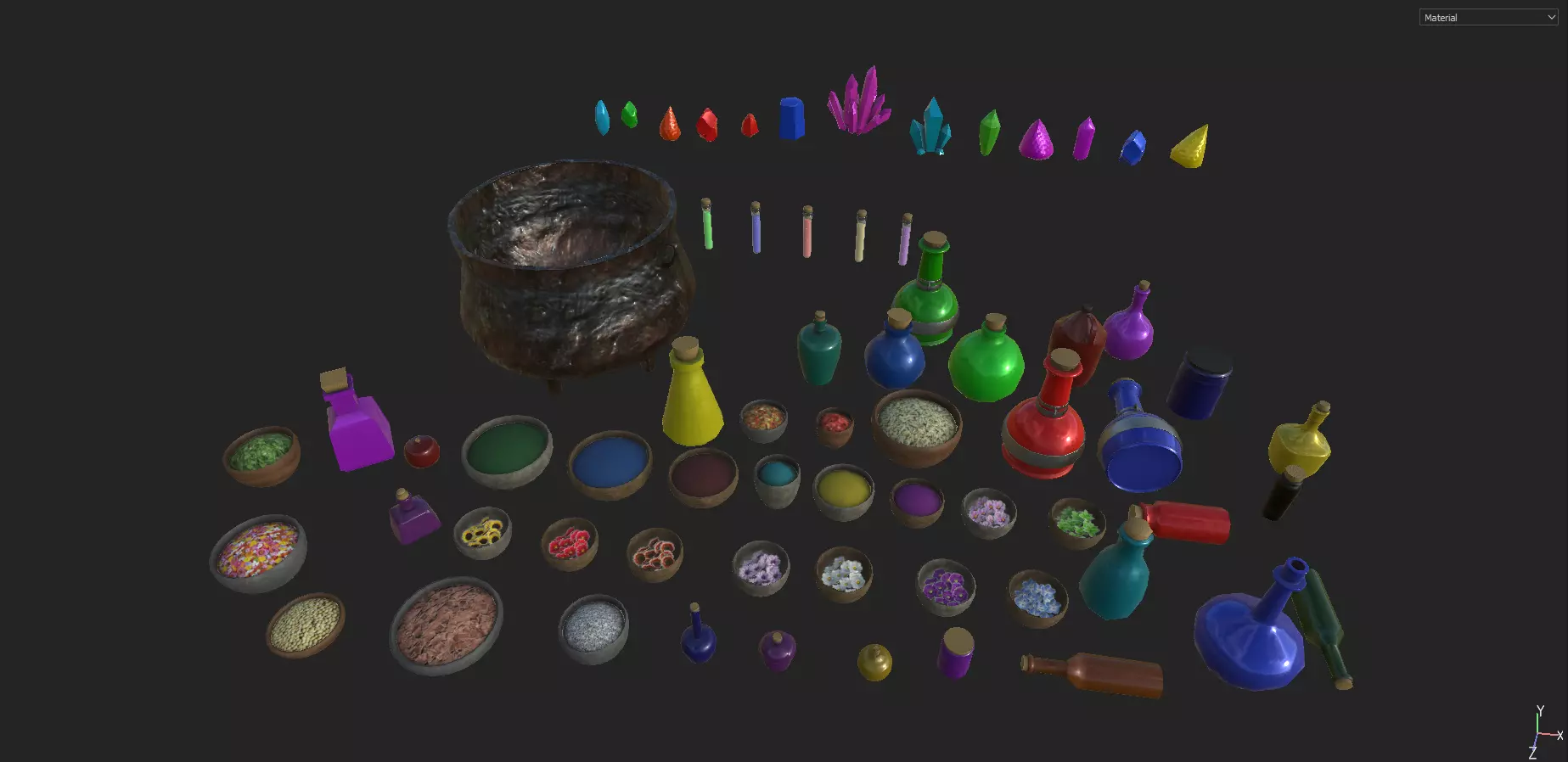 Alchemy Props Pack Low-poly 3D model