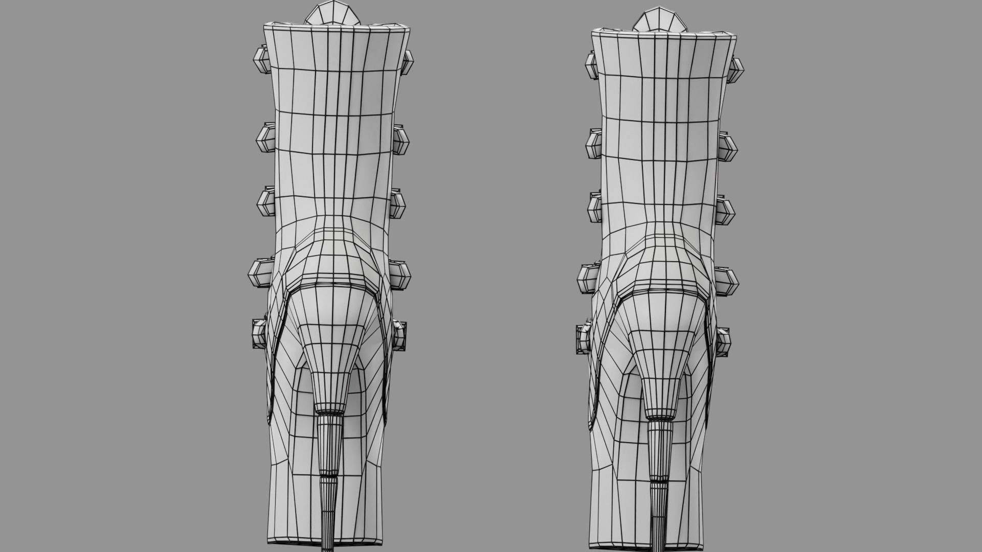 Female Gothic Boots Low-poly 3D model_10