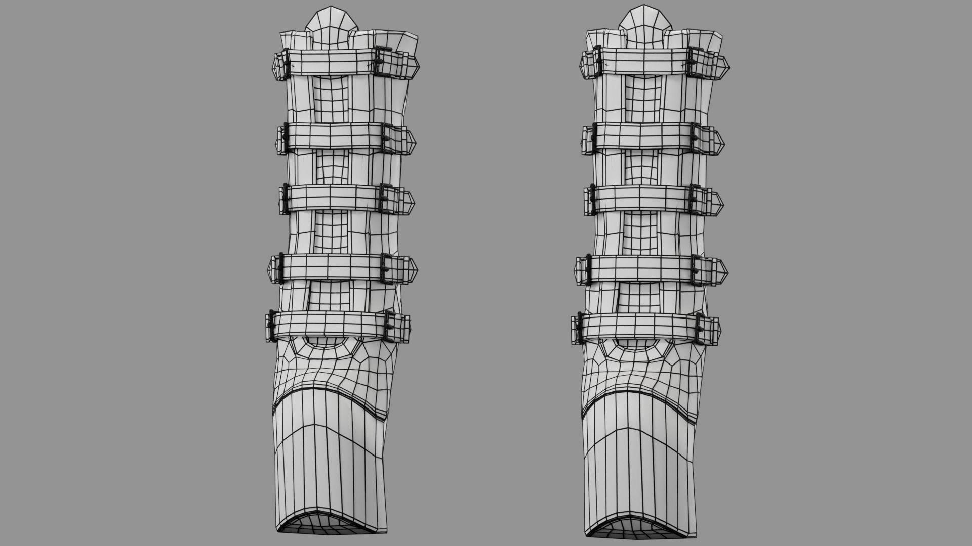 Female Gothic Boots Low-poly 3D model_12