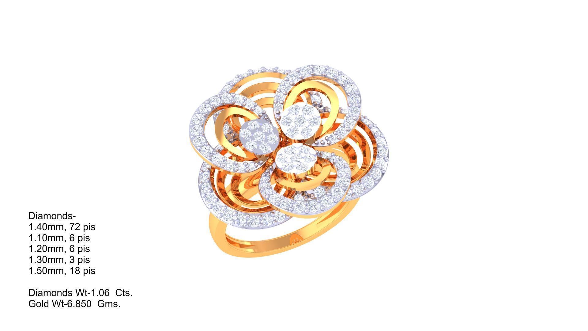 Cocktail Ring - 55 3D print model_1