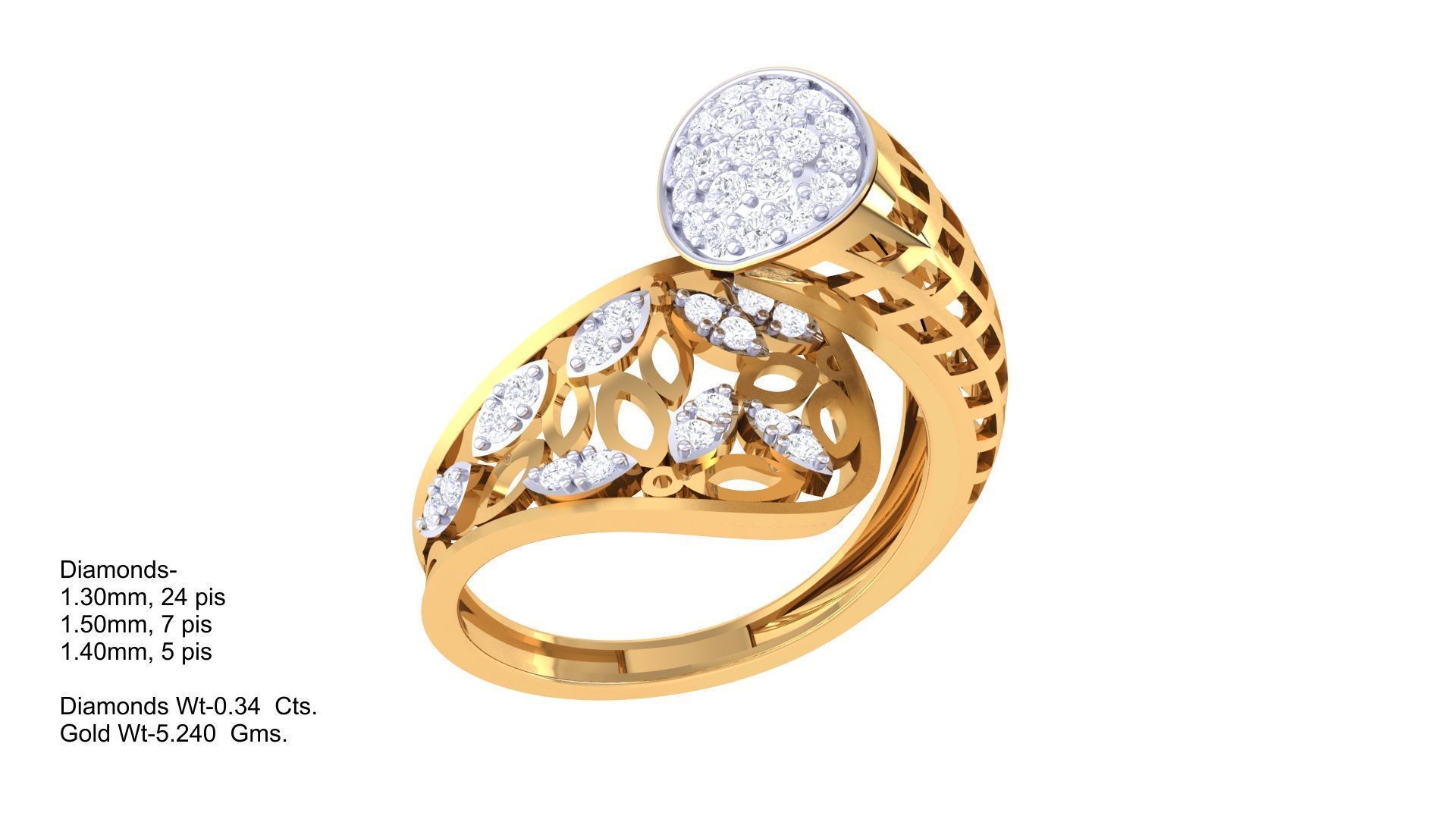 Cocktail Ring - 85 3D print model_1